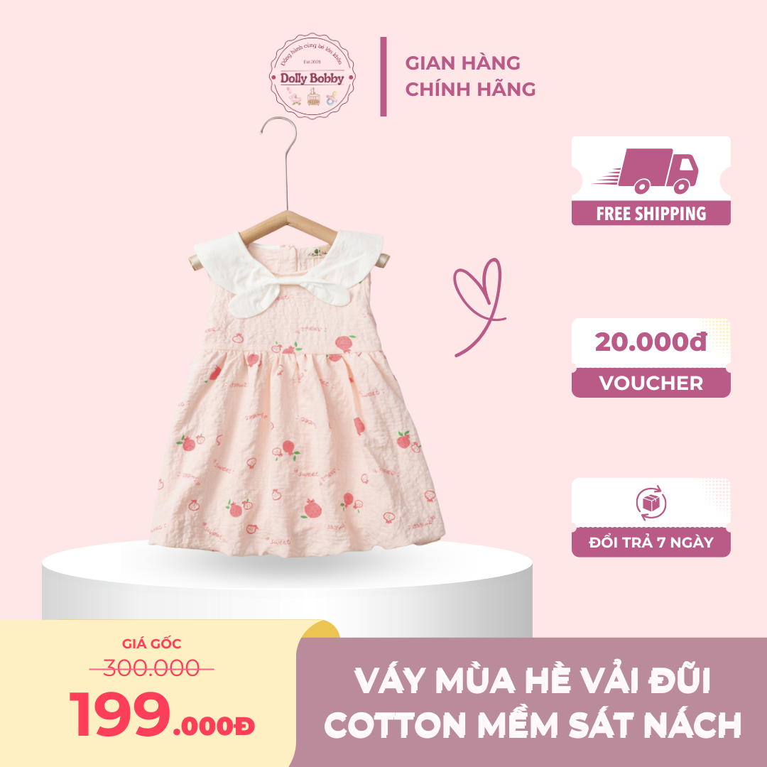 VÁY MÙA HÈ VẢI ĐŨI COTTON MỀM SÁT NÁCH