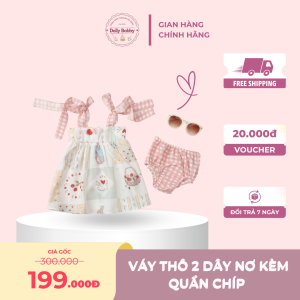 Váy thô 2 dây nơ kèm quần chíp