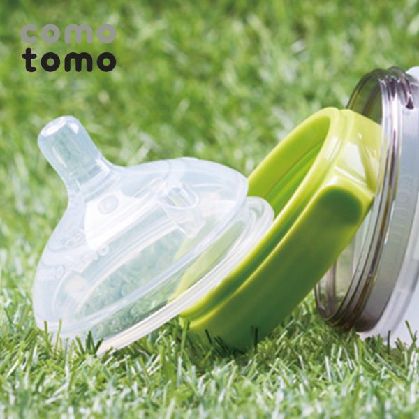 Bộ hai bình sữa silicone Comotomo 150ml - Xanh - Ảnh 5