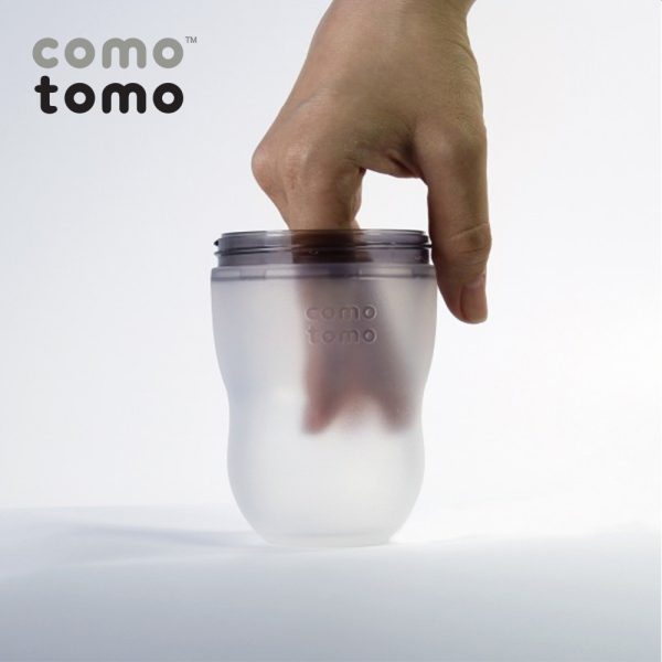 Bộ hai bình sữa silicone Comotomo 150ml - Xanh - Ảnh 7