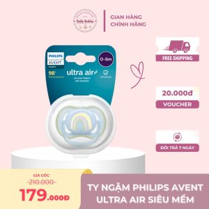 Ty ngậm Philips Avent siêu mềm 0-6M vỉ đơn (SCF086/03, xanh)